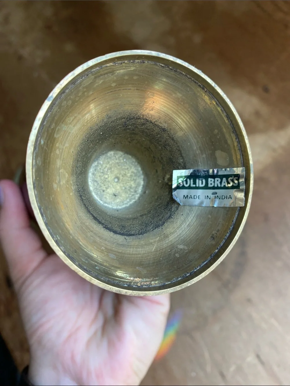 Brass Indian Vase with Patina Small